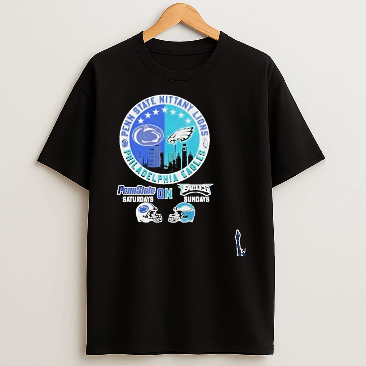 Penn State Nittany Lions On Saturdays And Philadelphia Eagles On Sundays Helmet Logo T Shirt