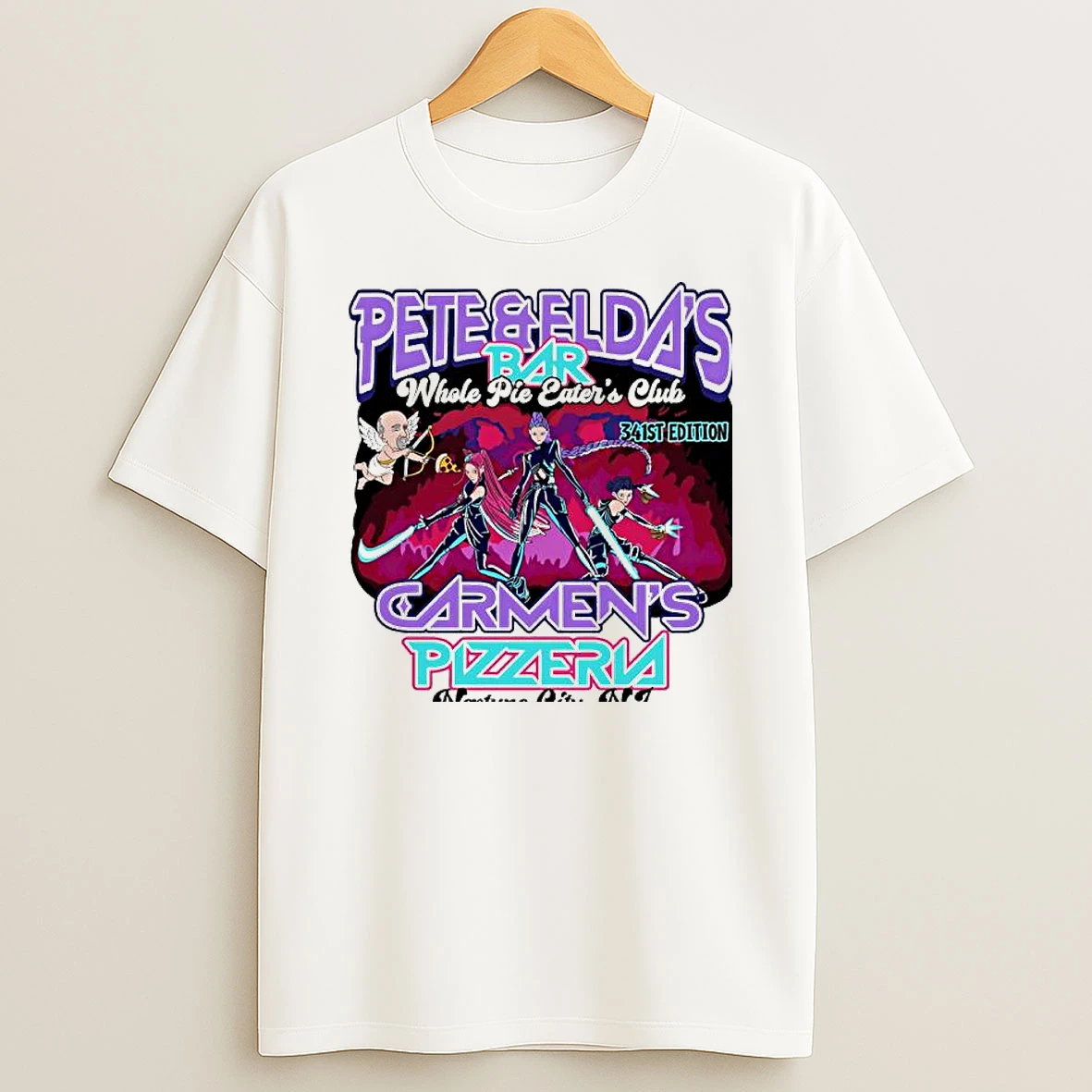 Pete Eldas Whole Pie Eaters Club Carmens Pizzeria Neptune City Nj T Shirt