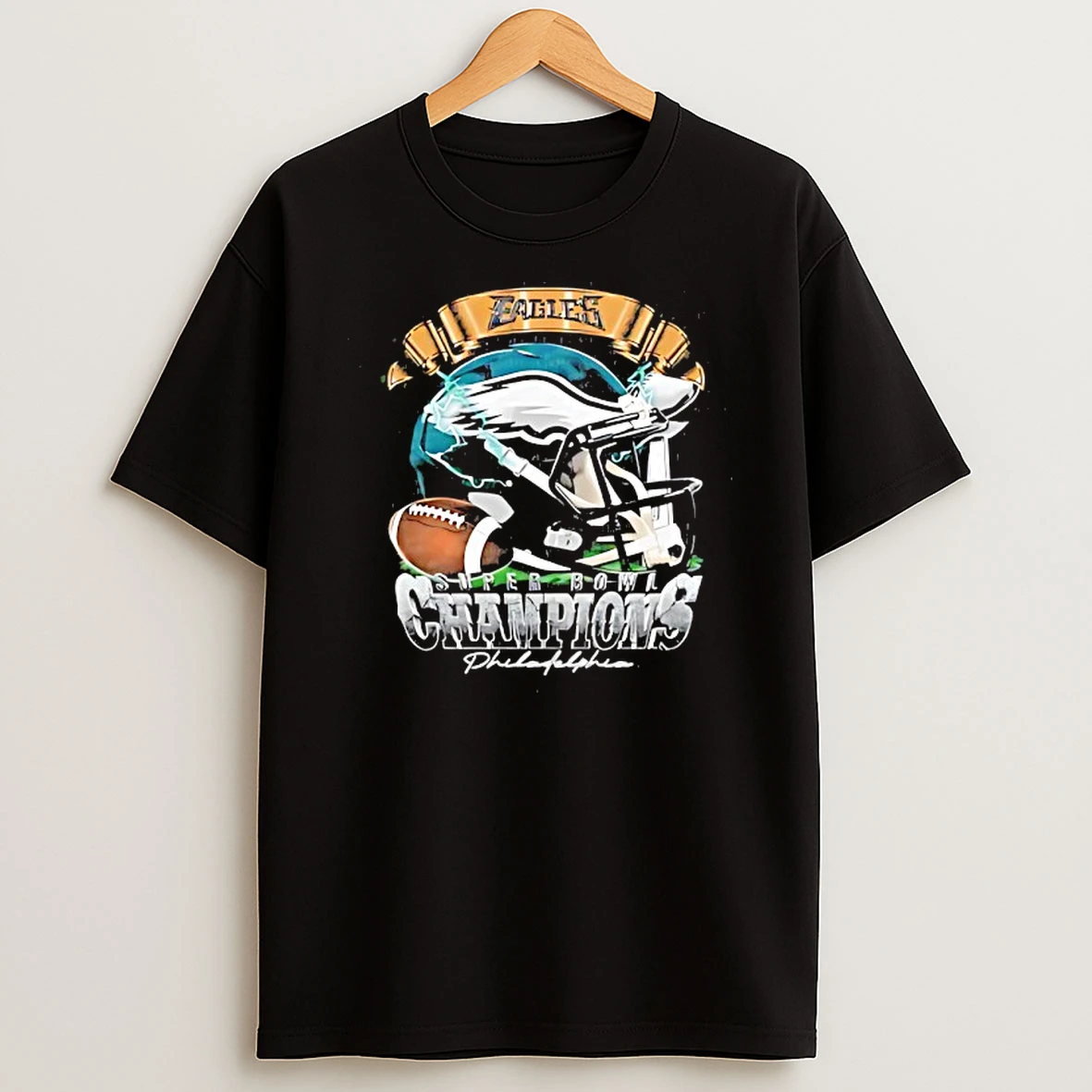Philadelphia Eagles Football Super Bowl Champions Go Birds Helmet T Shirt