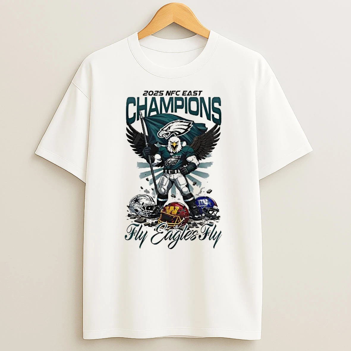 Philadelphia Eagles Nfl Nfc East Champions Super Bowl Mascot Fly Eagles Fly 2026 T Shirt