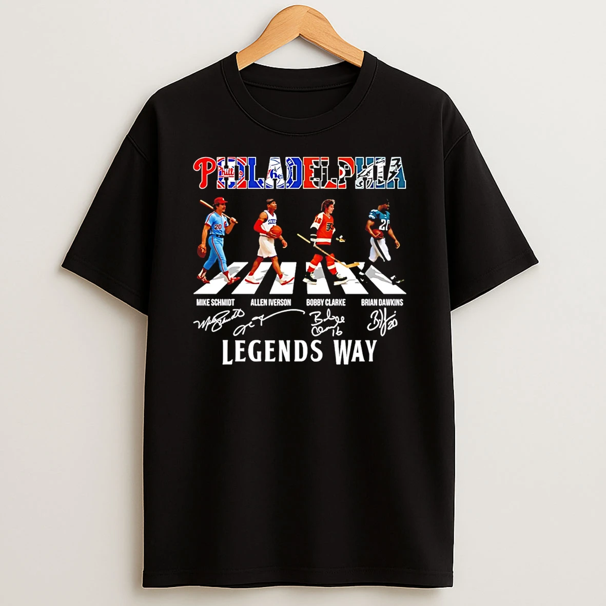 Philadelphia Sports Lengends Way Cross The Street Signatures 2026 T Shirt