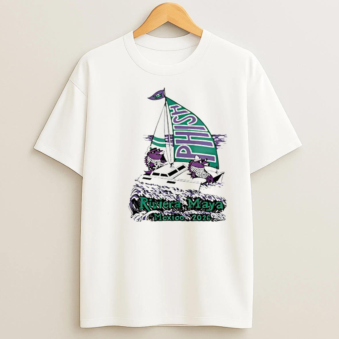 Phish Riviera Maya 2026 Pollock Waves T Shirt