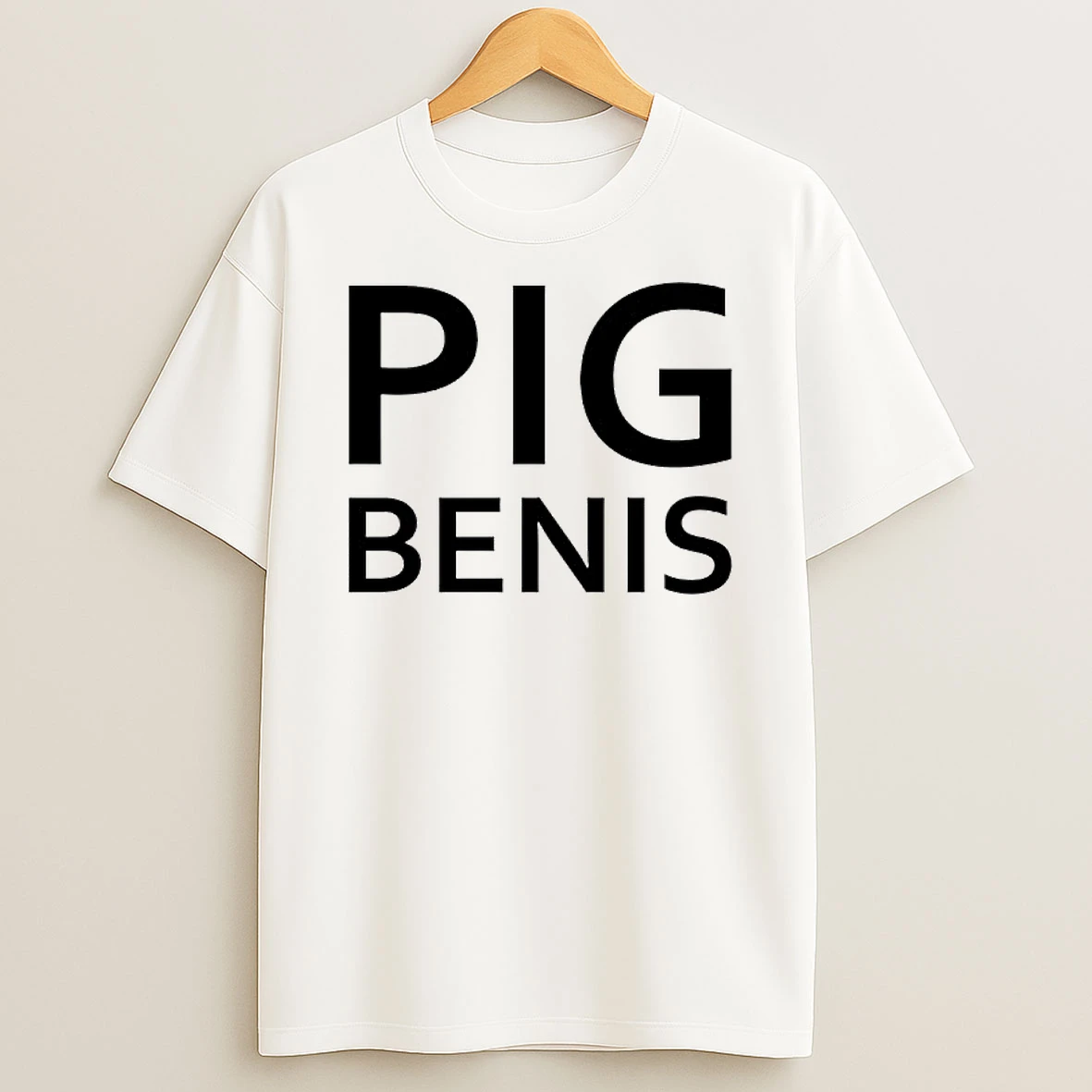 Pig Benis Text T Shirt
