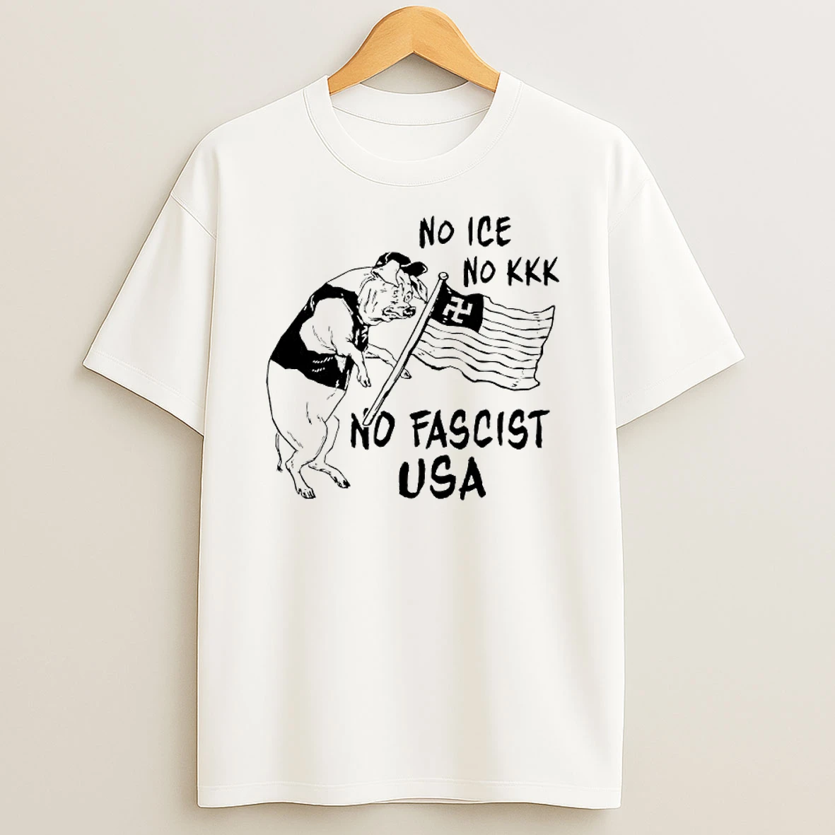 Pig No Ice No Kkk No Fascist Usa T Shirt