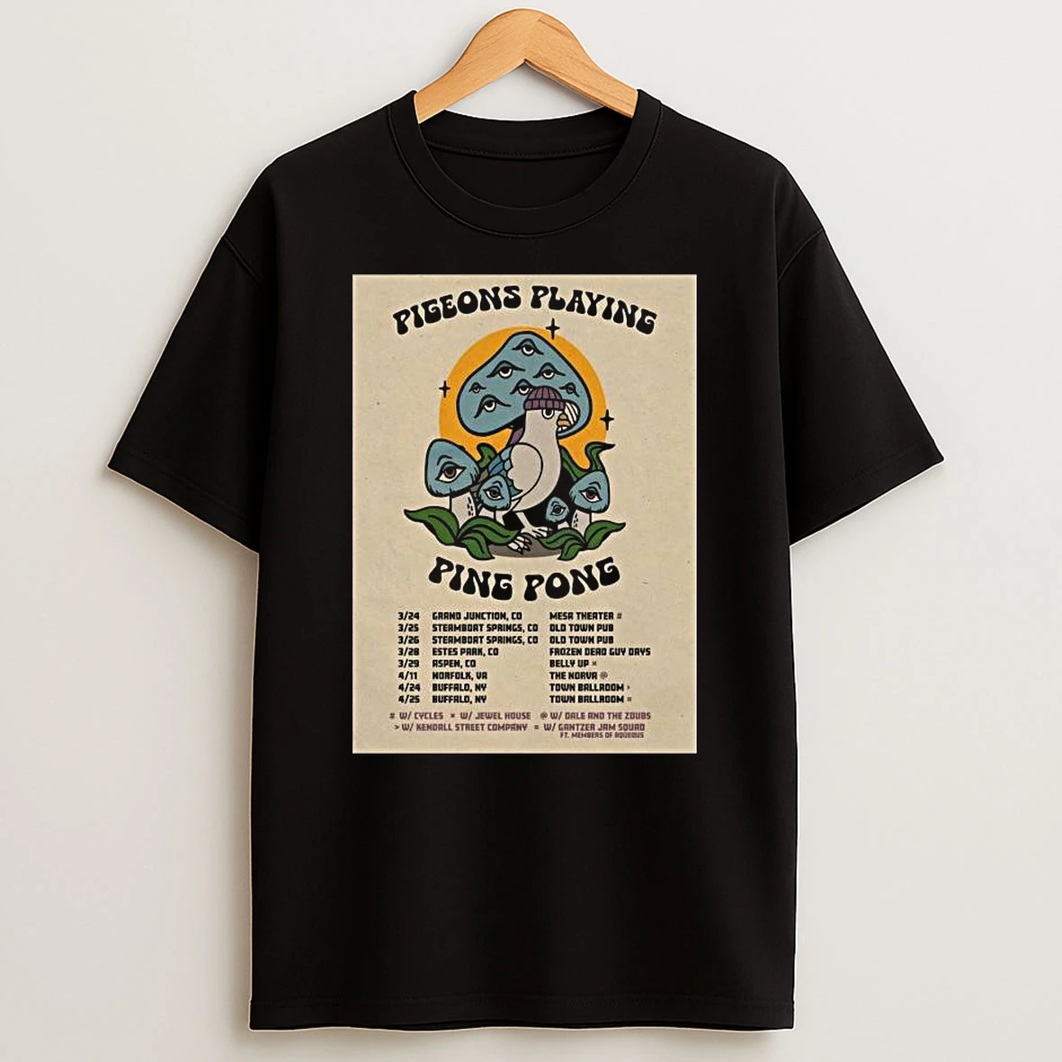 Pigeons Playing Ping Pong Tour Winter And Spring 2026 T Shirt