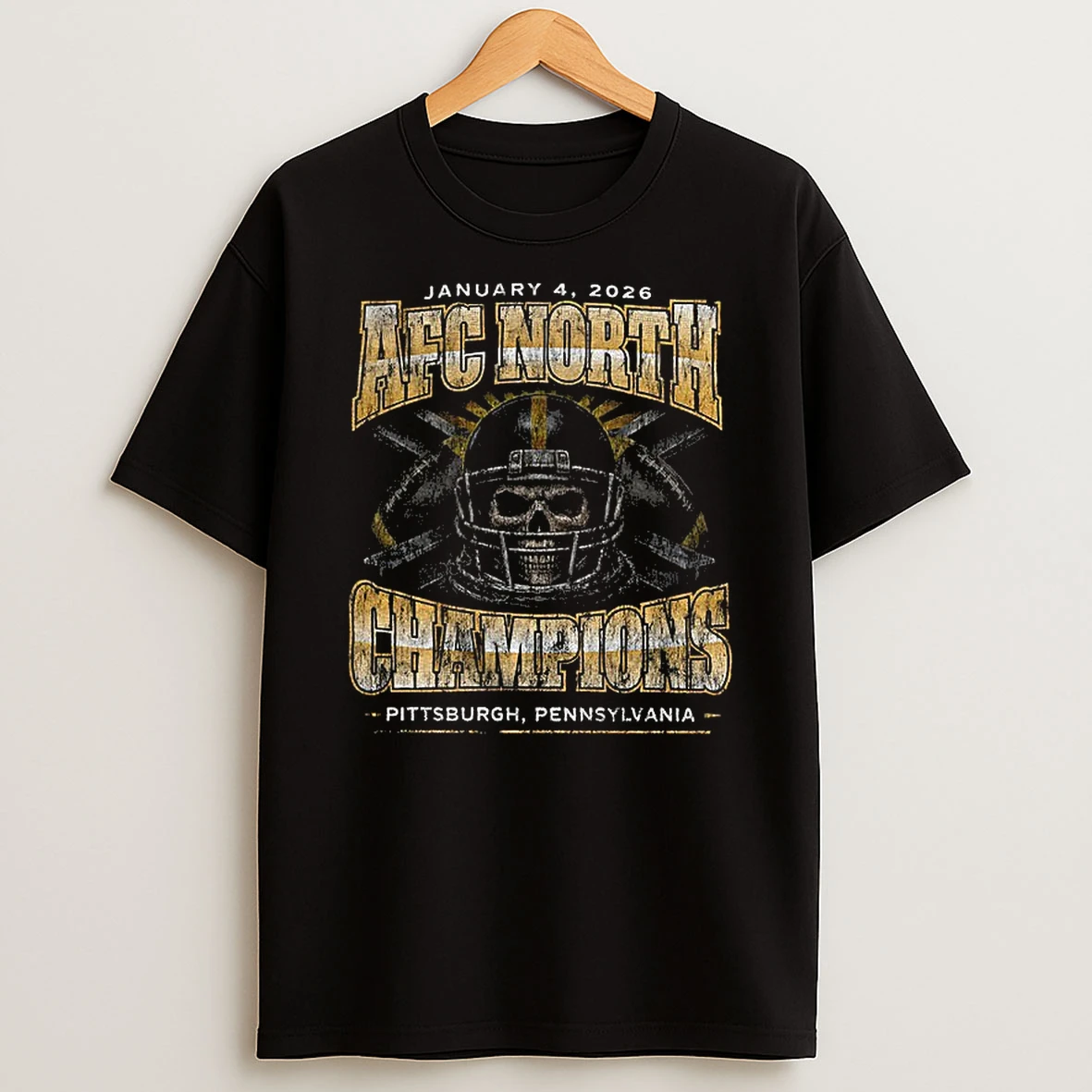 Pittsburgh Football Afc North Champions 2026 Vintage Jan 4 T Shirt