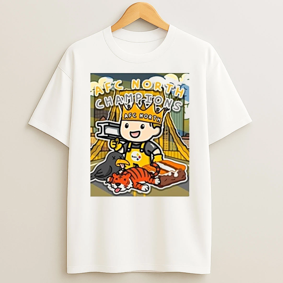 Pittsburgh Steelers 2025 Afc North Division Champions Baby Mascot T Shirt