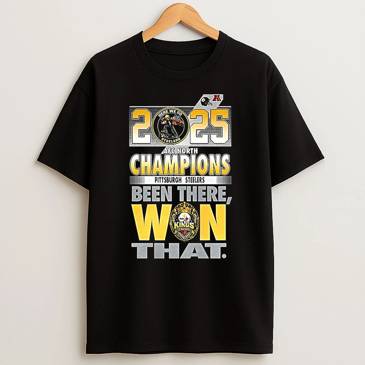 Pittsburgh Steelers Afc North Champions 2025 Been There Won That Helmet Logo T Shirt