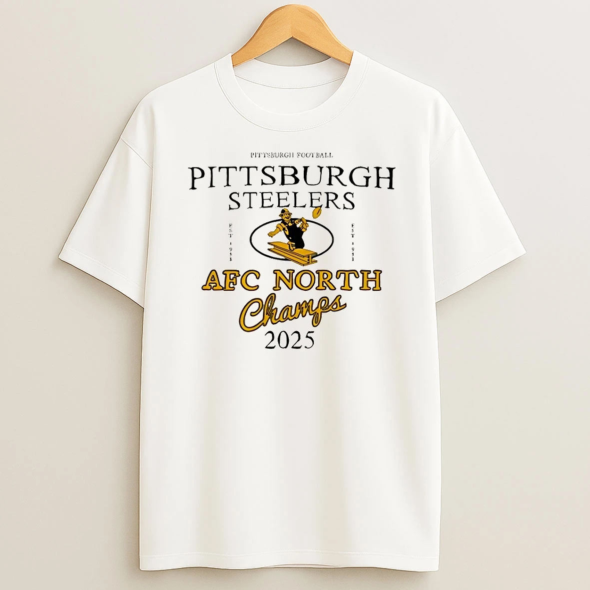 Pittsburgh Steelers Afc North Champs 2025 Logo T Shirt