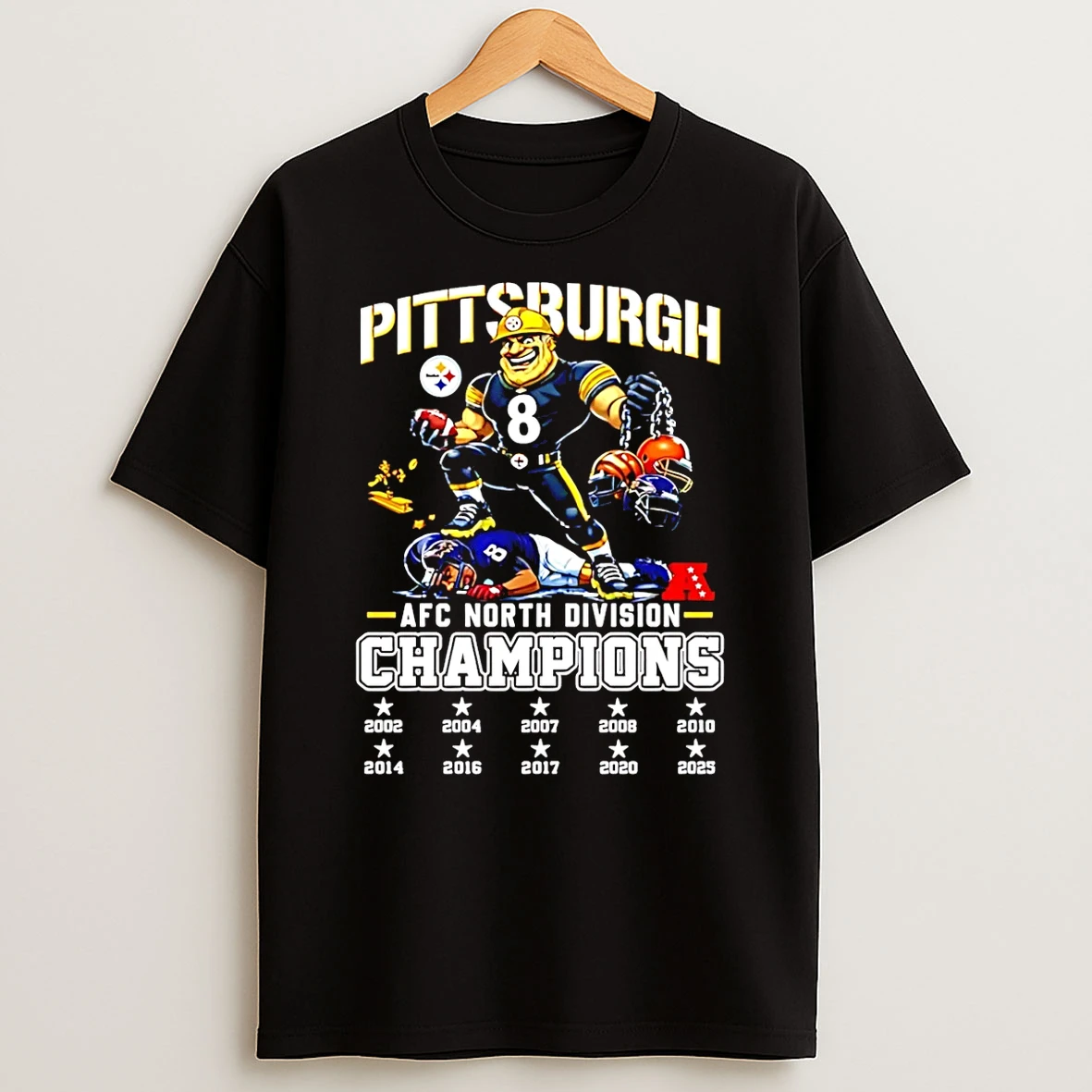 Pittsburgh Steelers Afc North Division Champions 2025 Mascot T Shirt