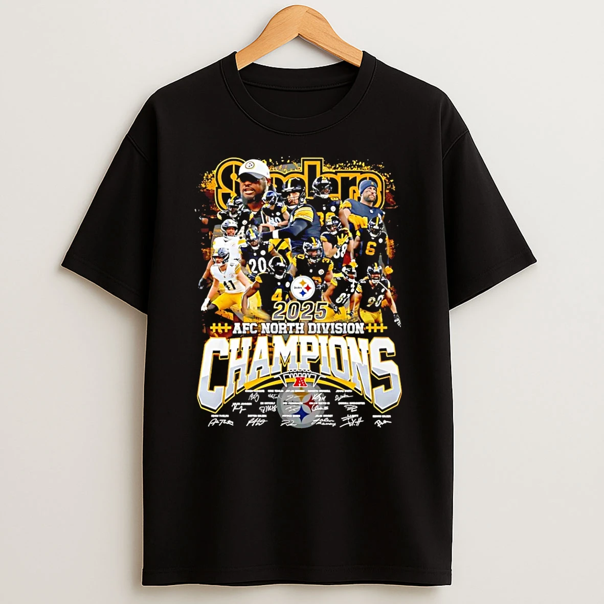 Pittsburgh Steelers Afc North Division Champions 2025 Signatures T Shirt