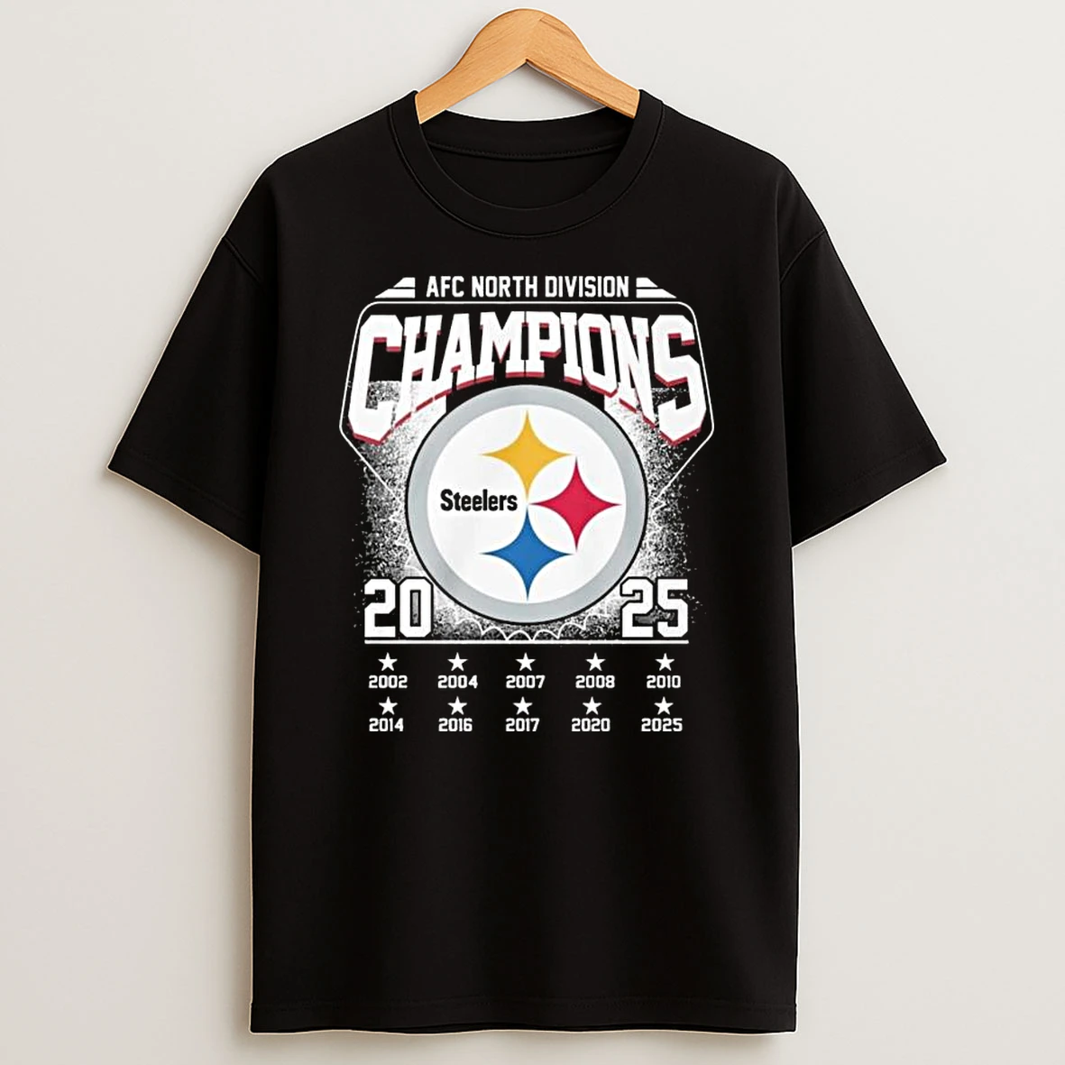 Pittsburgh Steelers Afc North Division Champions 2025 Logo 2002 2025 T Shirt