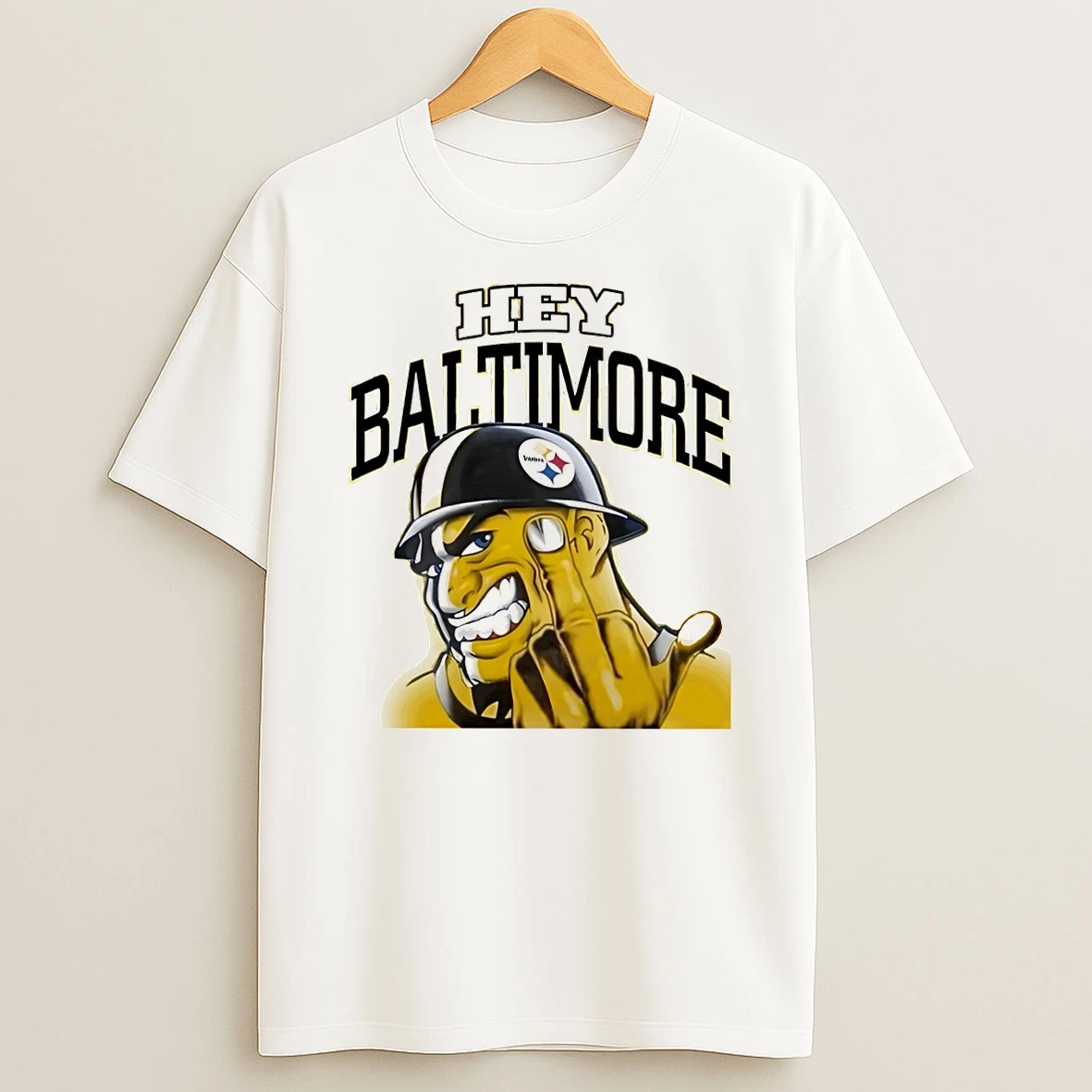 Pittsburgh Steelers Football Hey Baltimore Middle Finger T Shirt