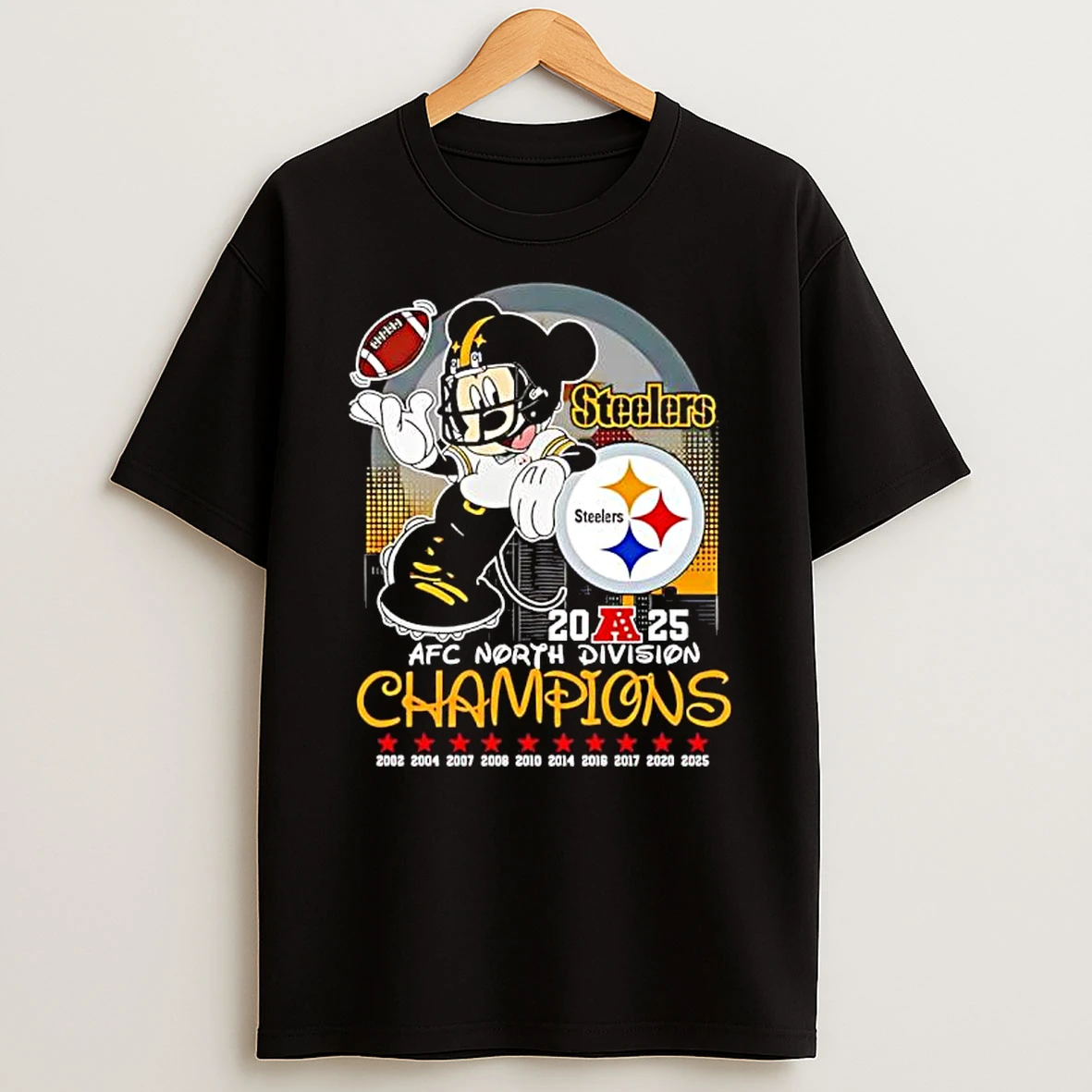 Pittsburgh Steelers Mickey Afc North Division 2025 Champions T Shirt
