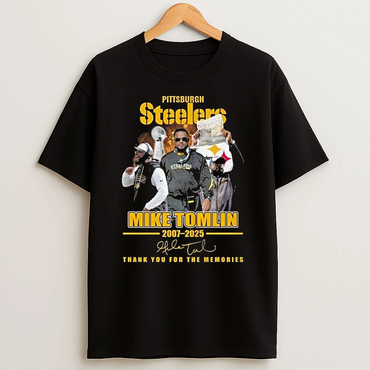 Pittsburgh Steelers Mike Tomlin 2007 2025 Thank You For Memories Signature T Shirt