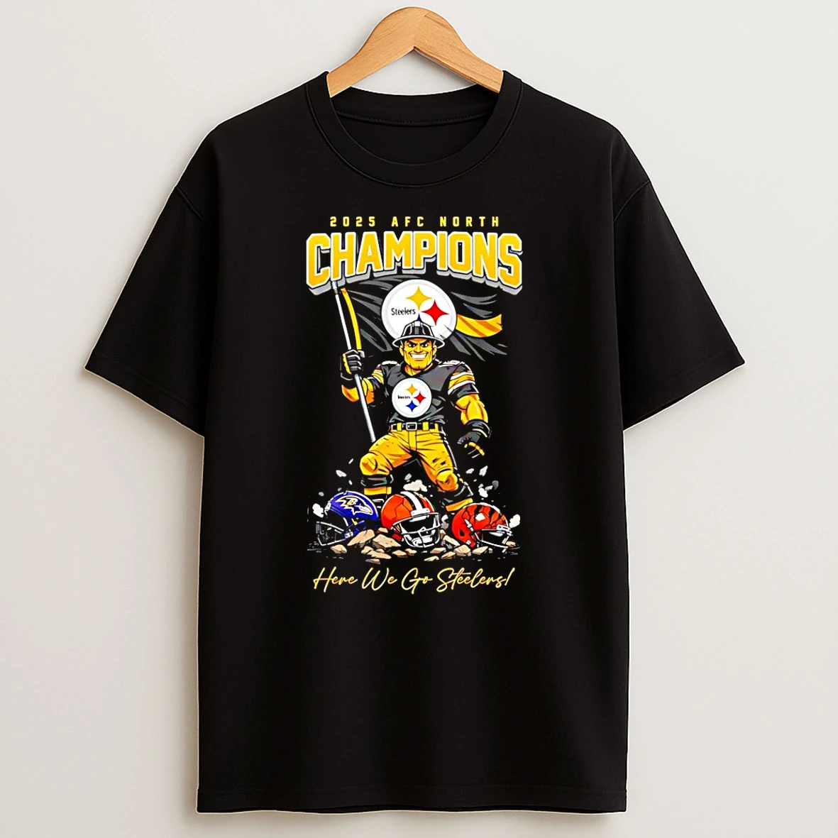 Pittsburgh Steelers Nfl Afc North Champions 2025 2026 Mascot T Shirt