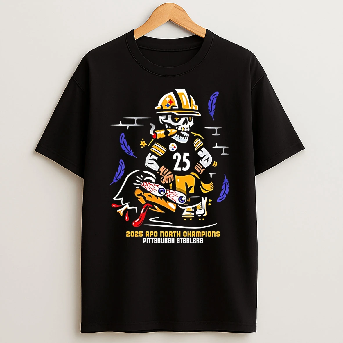 Pittsburgh Steelers Nfl 2025 Afc North Champions Paint T Shirt