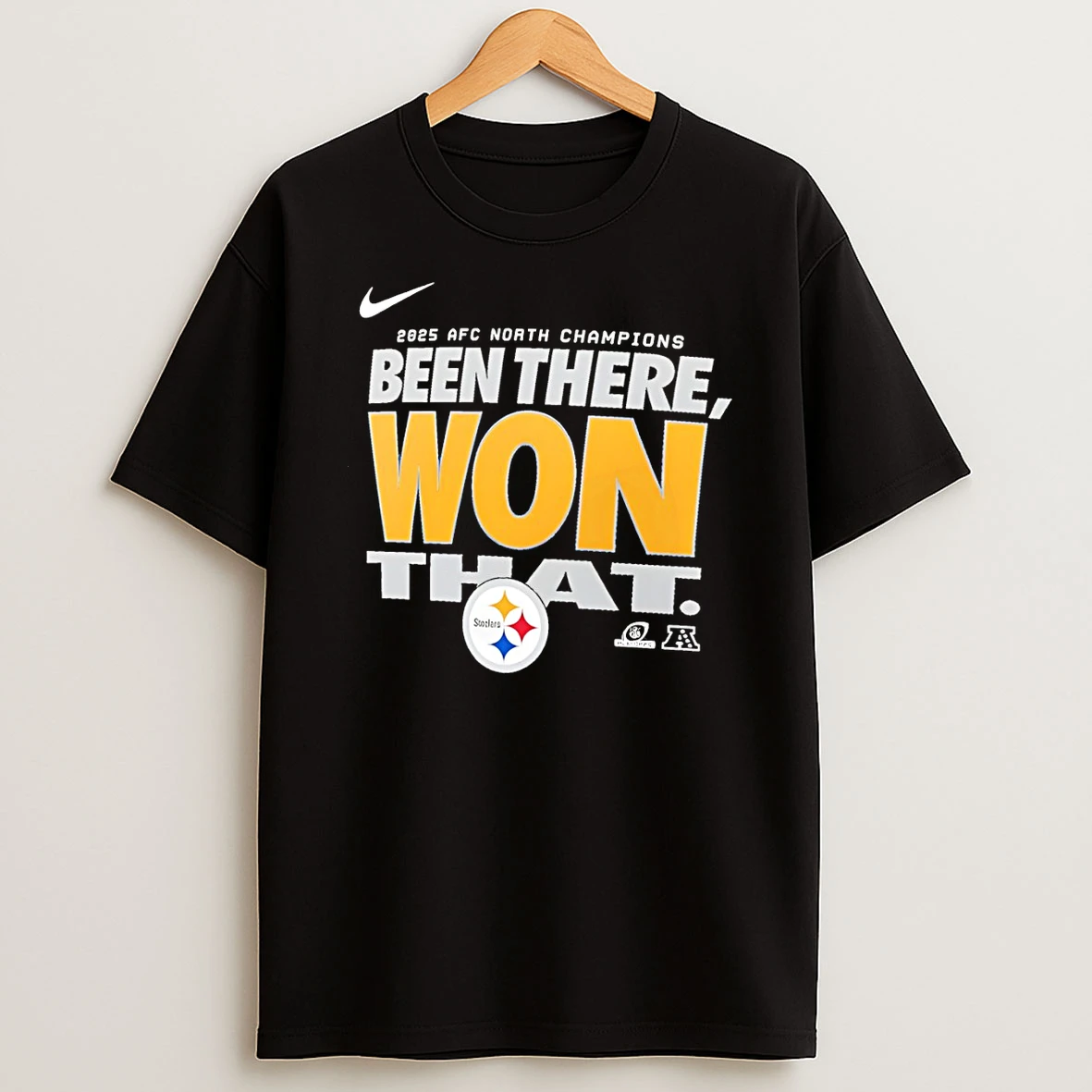 Pittsburgh Steelers Nike 2025 Afc North Division Champions Locker Room Trophy T Shirt