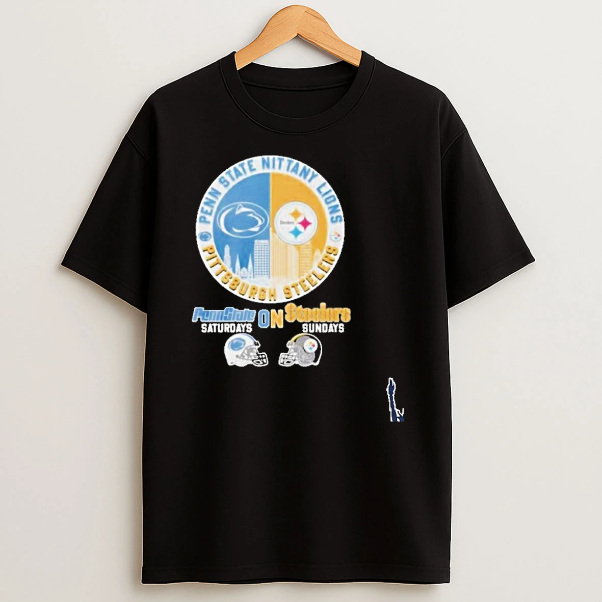 Pittsburgh Steelers On Saturdays And Penn State Nittany Lions On Sundays Helmet Logo T Shirt
