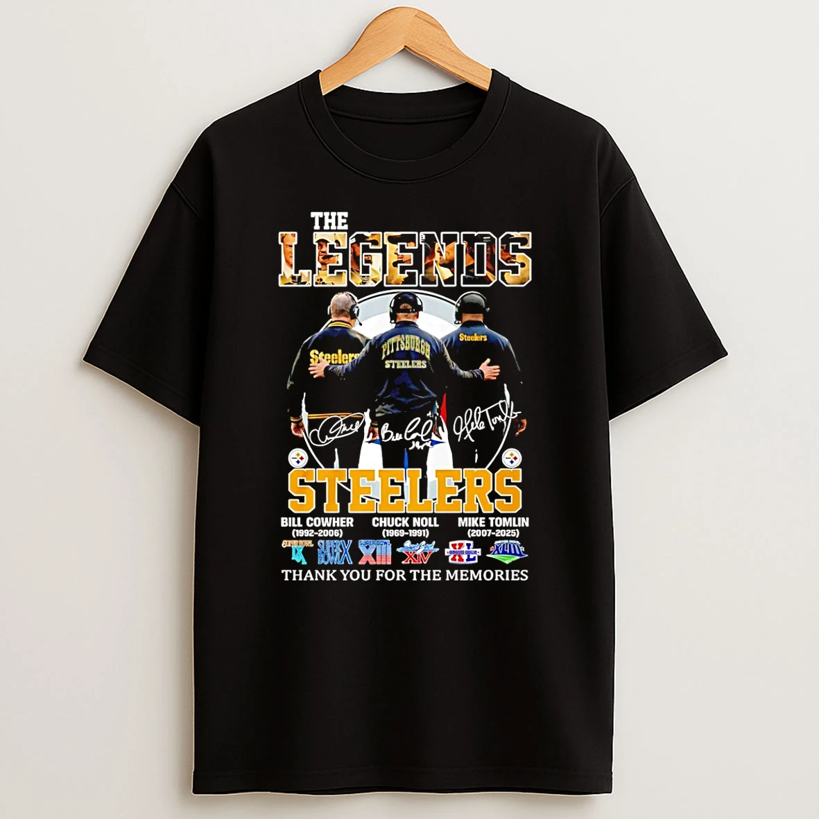 Pittsburgh Steelers The Legends Bill Cowher Chuck Noll Mike Tomlin Thank You T Shirt