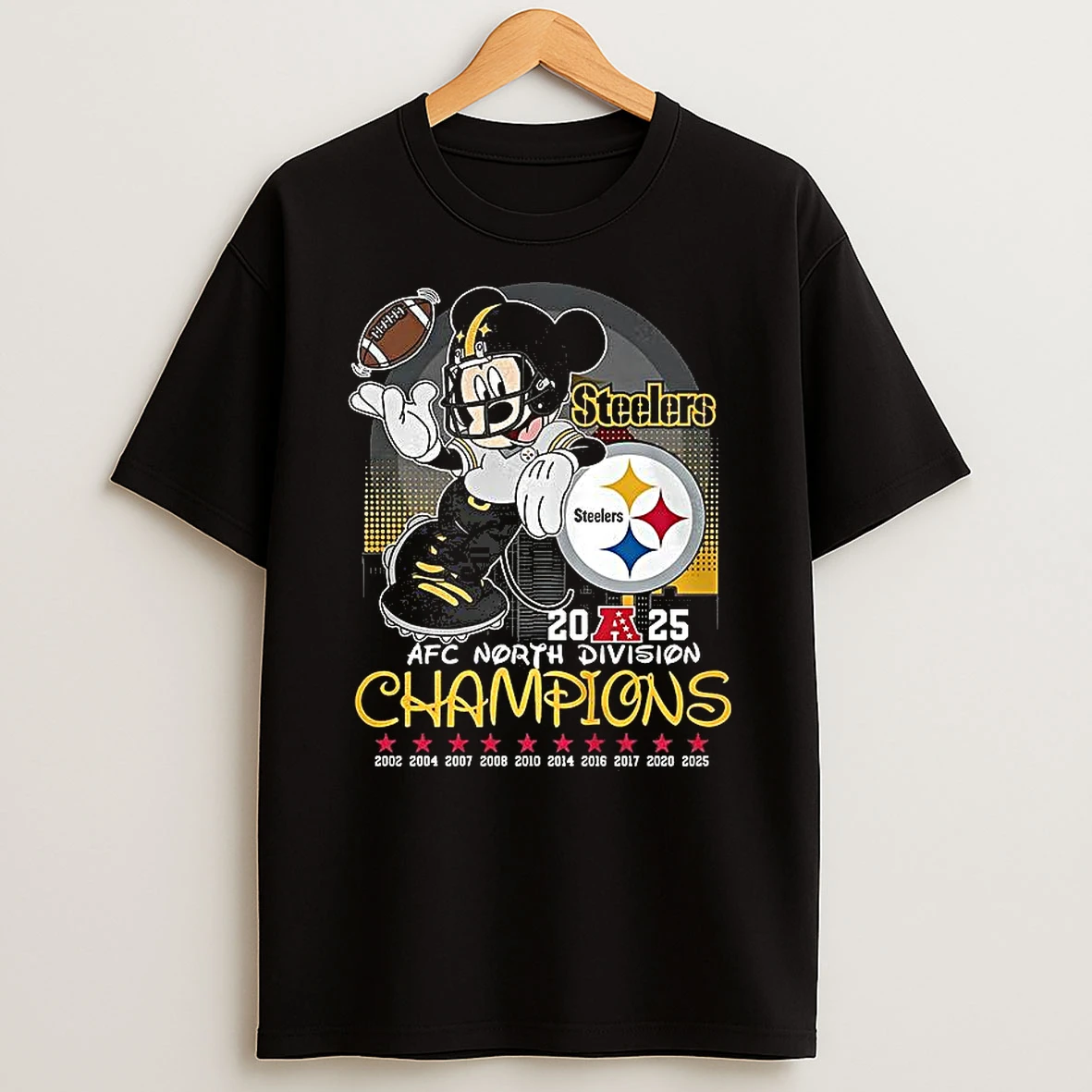 Pittsburgh Steelers X Mickey Mouse Afc North Division Champions T Shirt