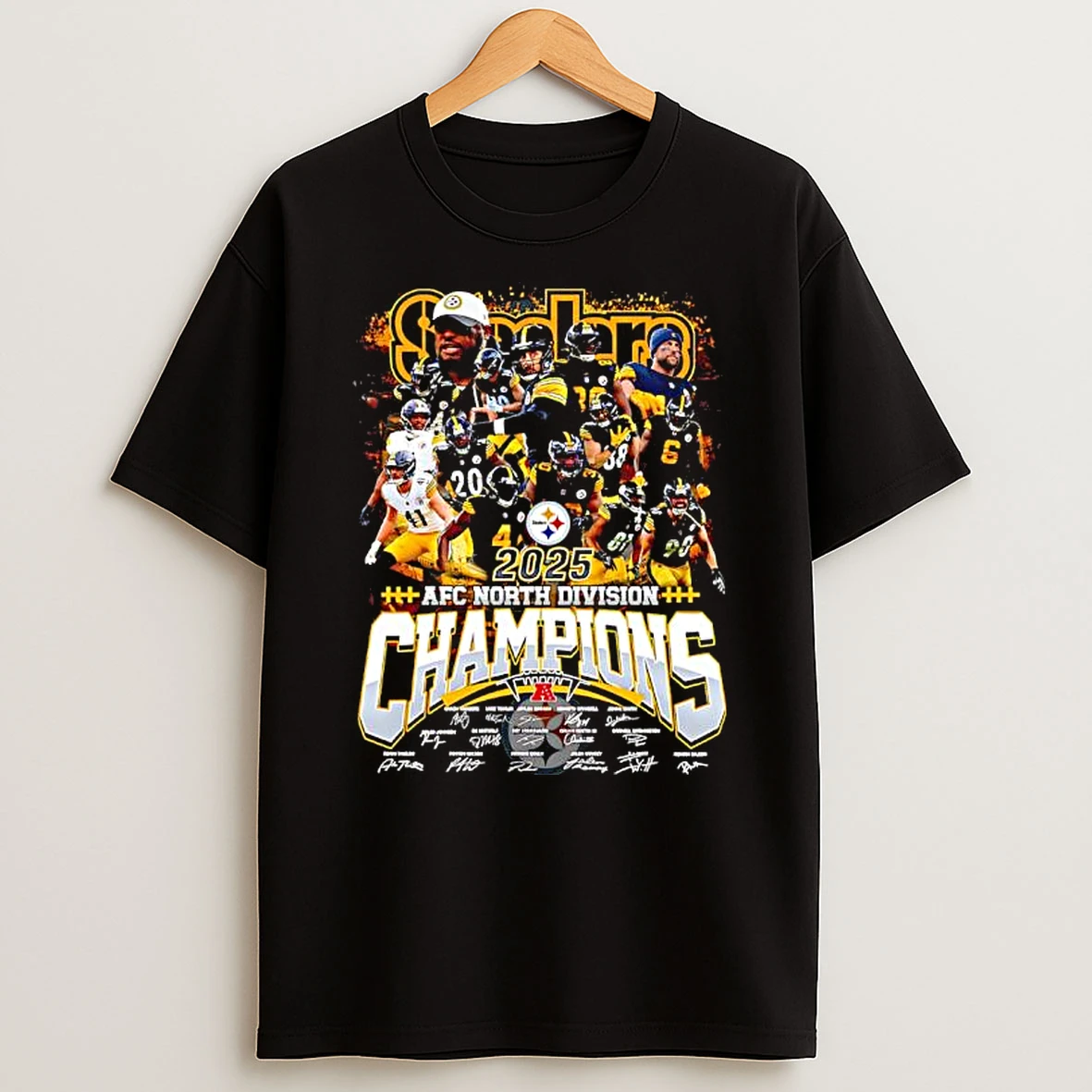 Pittsburgh Steelers As The 2025 Afc North Division Champions Players And Coach T Shirt