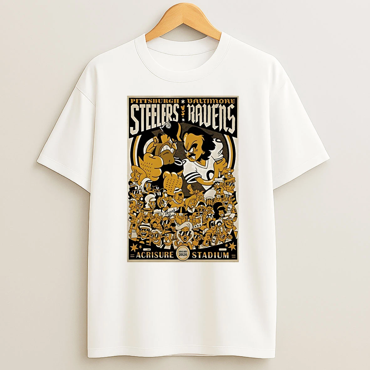 Pittsburgh Steelers Vs Baltimore Ravens January 2026 Acrisure Stadium Vintage T Shirt