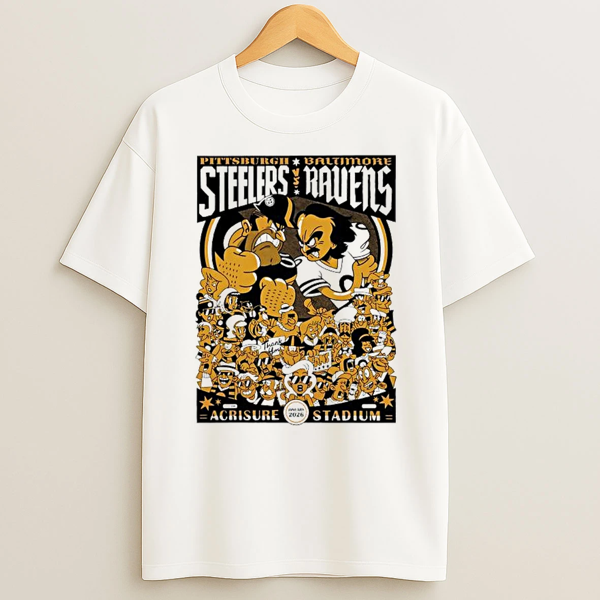 Pittsburgh Steelers Vs Baltimore Ravens Gameday Acrisure Stadium January 2026 T Shirt