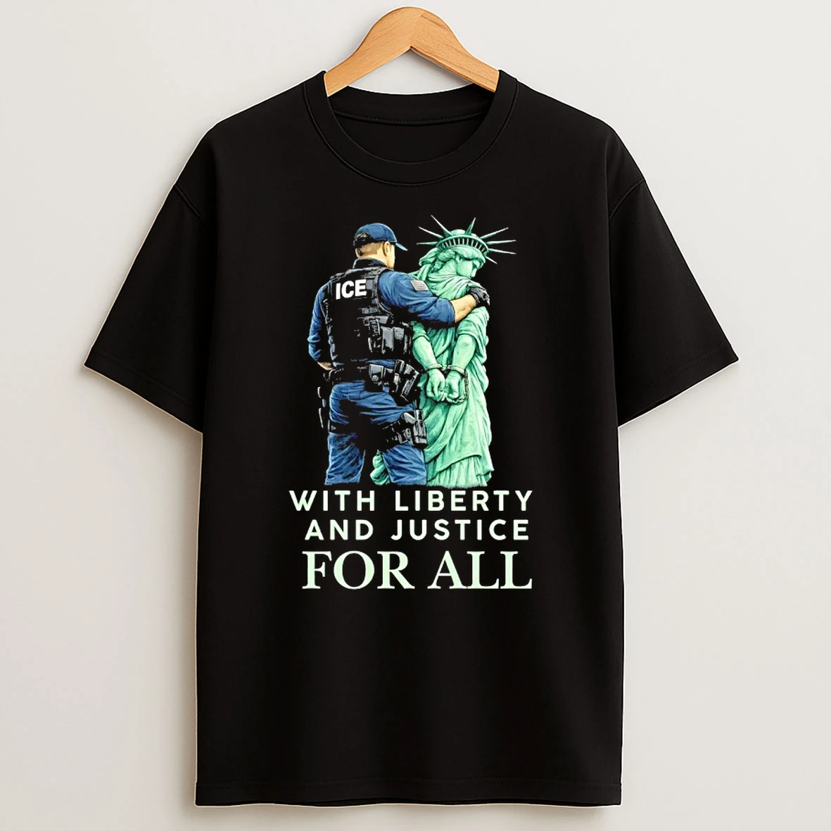 Police Ice With Liberty And Justice For All T Shirt