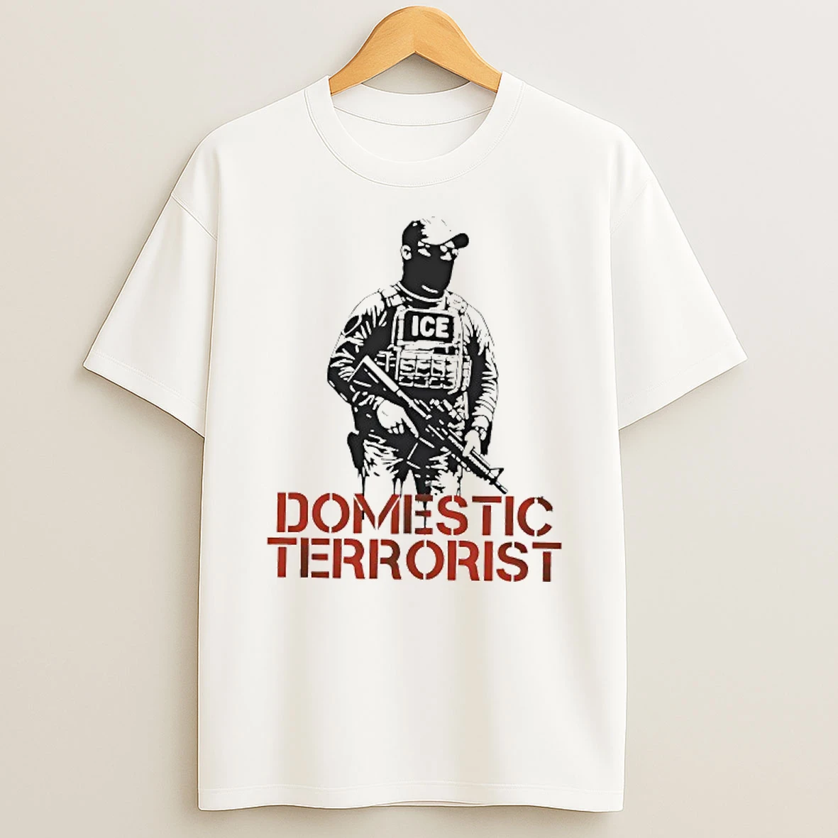 Police Ice Domestic Terrorist Portrait T Shirt