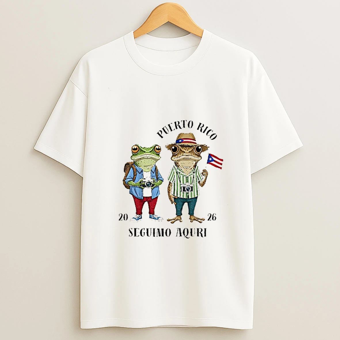 Portland Frog Puerto Rican Flag 2026 Seguimo Aquri T Shirt