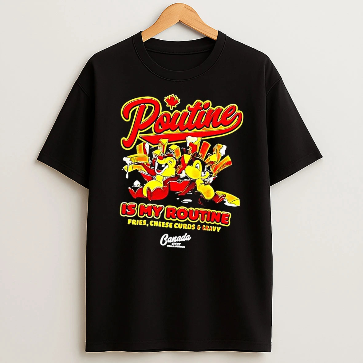 Poutine Is My Routine Chip And Dale Disney Epcot World Showcase Canada Graphic T Shirt