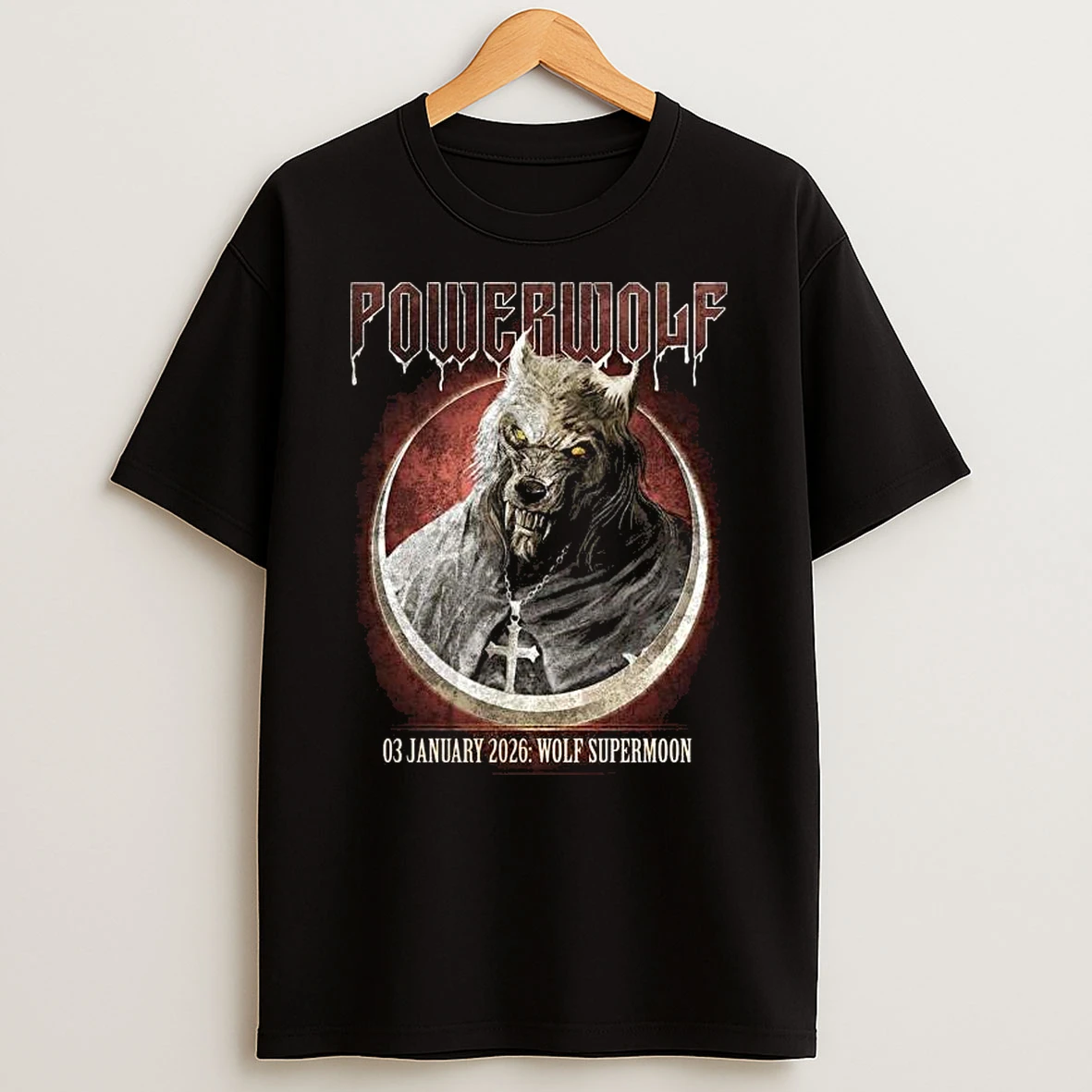 Powerwolf The Wolf Supermoon On 3 January 2026 T Shirt