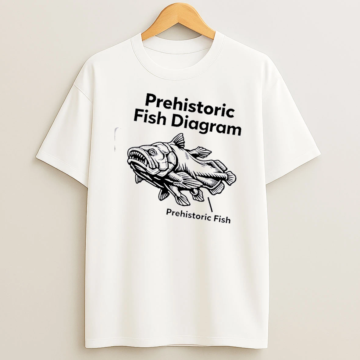Prehistoric Fish Diagram T Shirt
