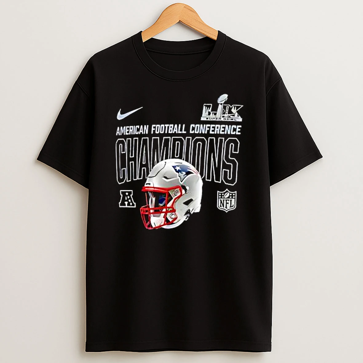 Premium New England Patriots 2025 Afc Champions Helmet T Shirt