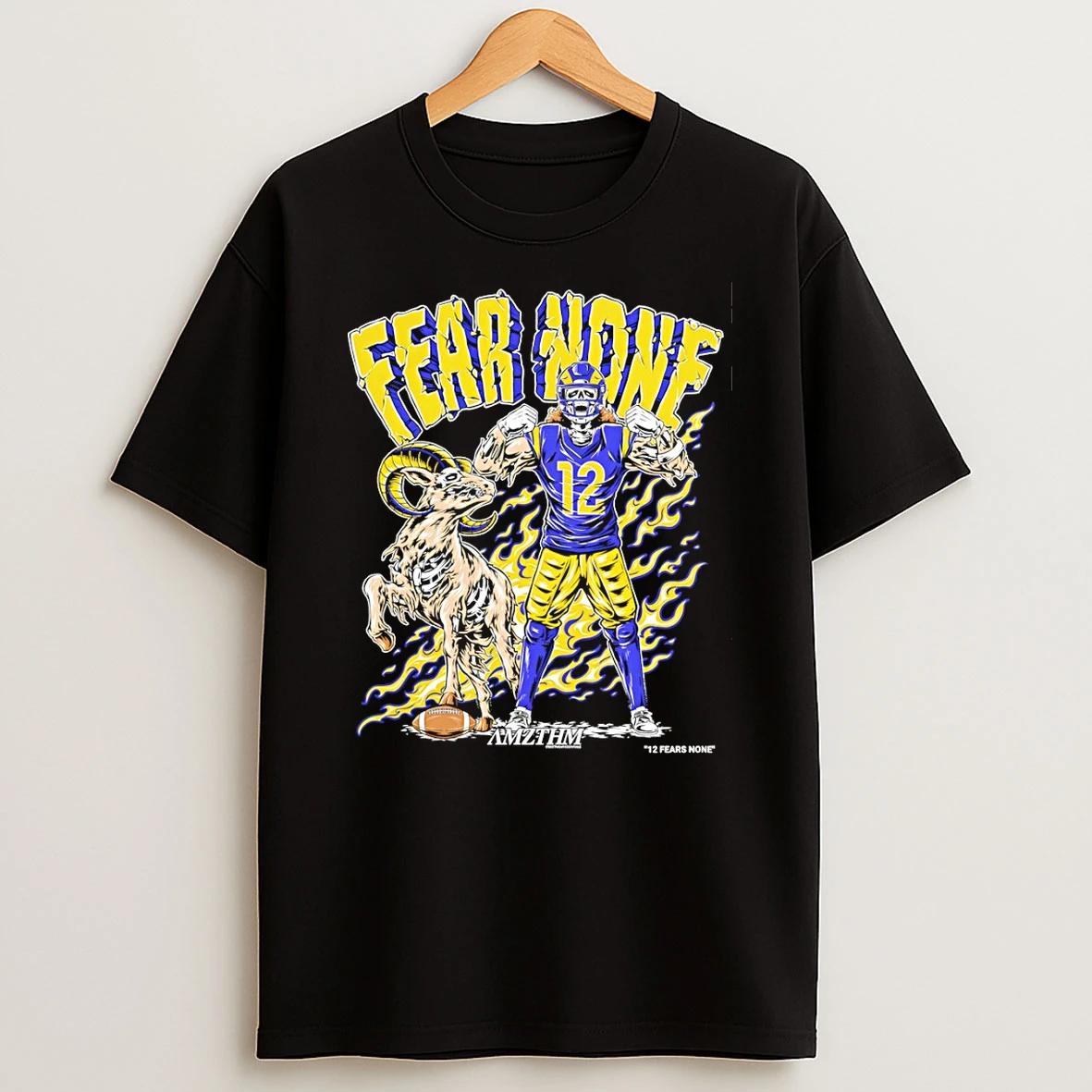 Puka Nacua Skeleton Fear None Goat Los Angeles Rams Football T Shirt