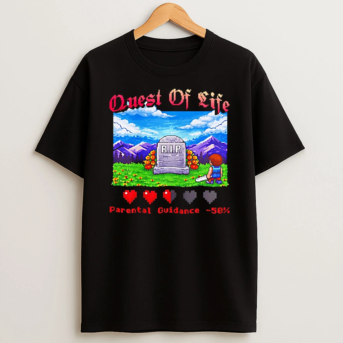 Quest Of Life Parental Guidance 50 Game T Shirt