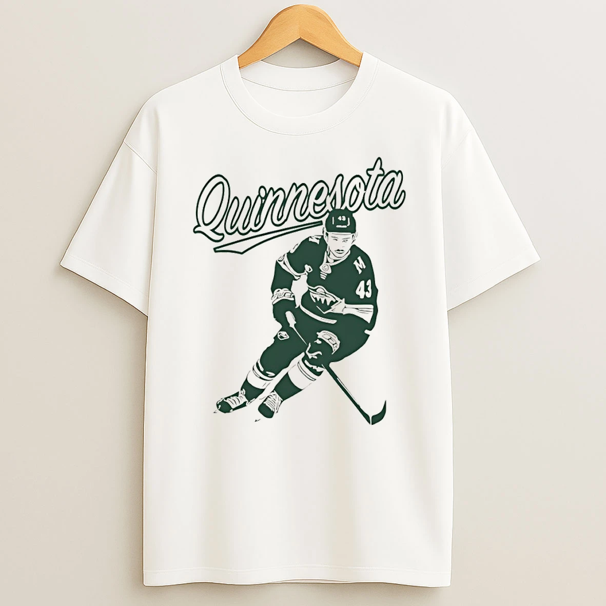 Quinn Hughes 43 Minnesota Wild Hockey Quinnesota T Shirt