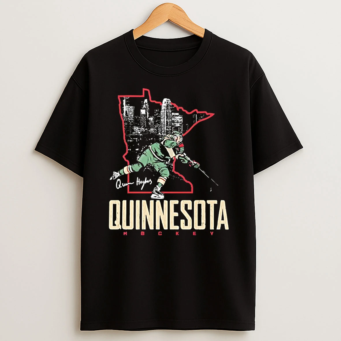 Quinn Hughes Minnesota Wild Hockey Quinnesota Signature T Shirt
