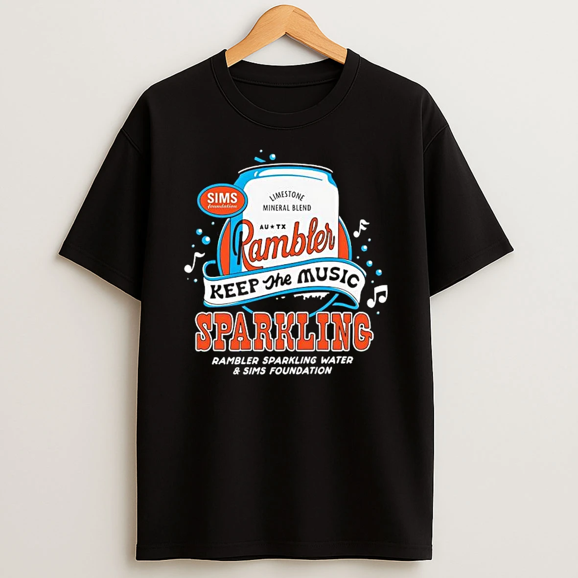 Rambler Sparkling Water Keep The Music Sparkling Rambler Sparkling Water Sims Foundation T Shirt