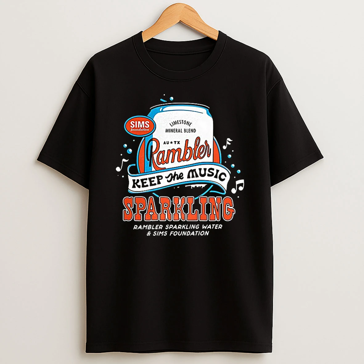Rambler Sparkling Water X Foundation Keep The Music Sparkling T Shirt