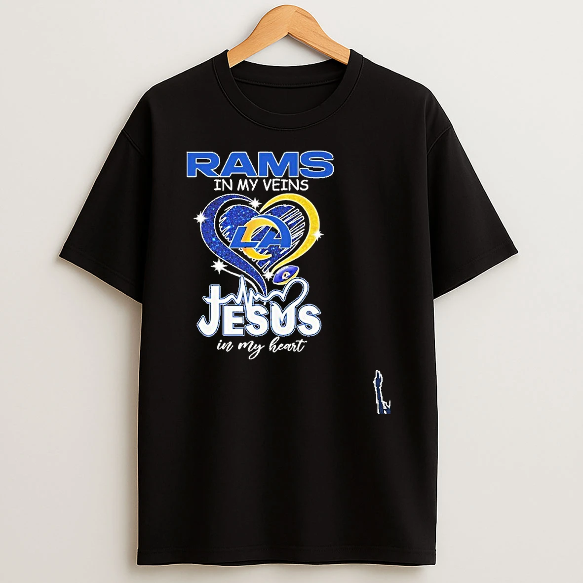 Rams In My Veins Heart Logo Ball Jesus In My Heart T Shirt