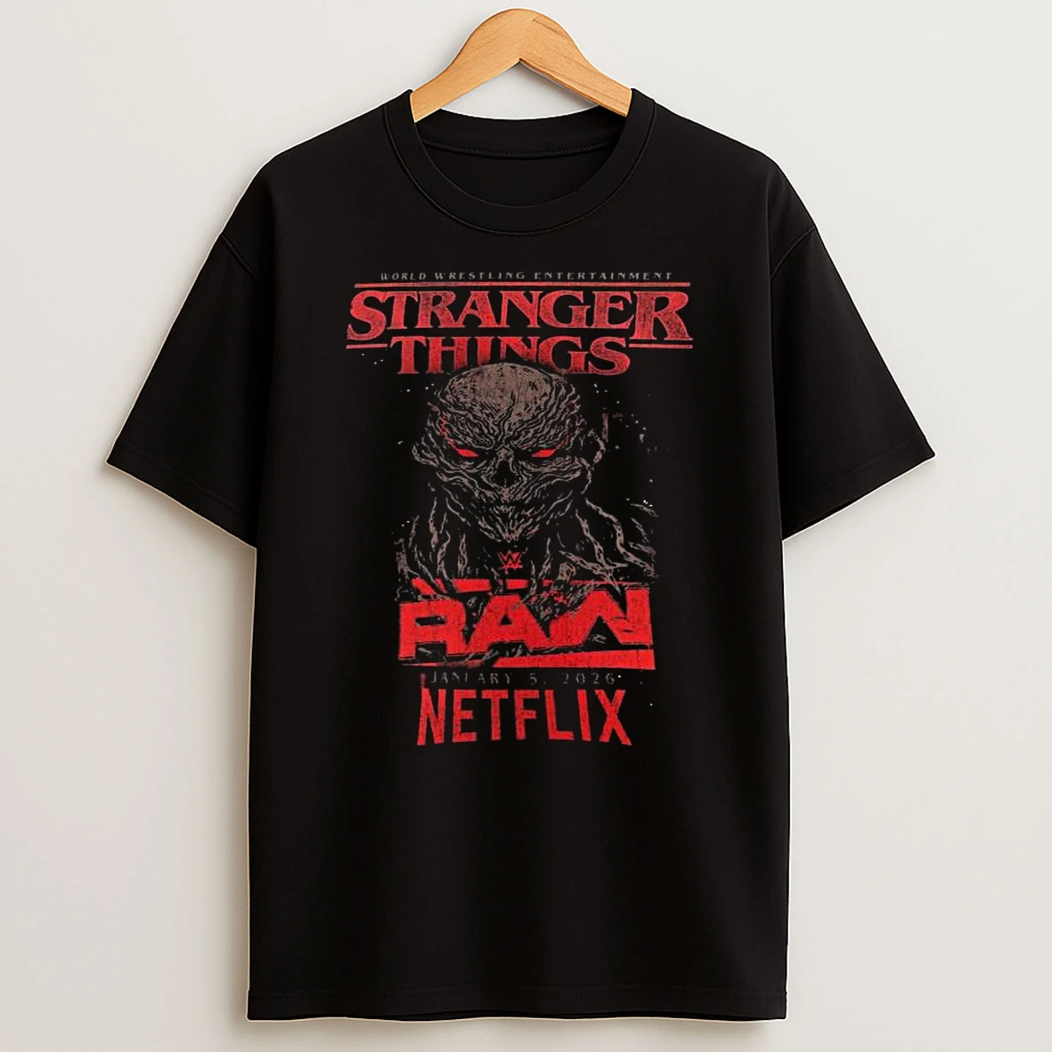 Raw Wwe X Stranger Things Vecna T Shirt