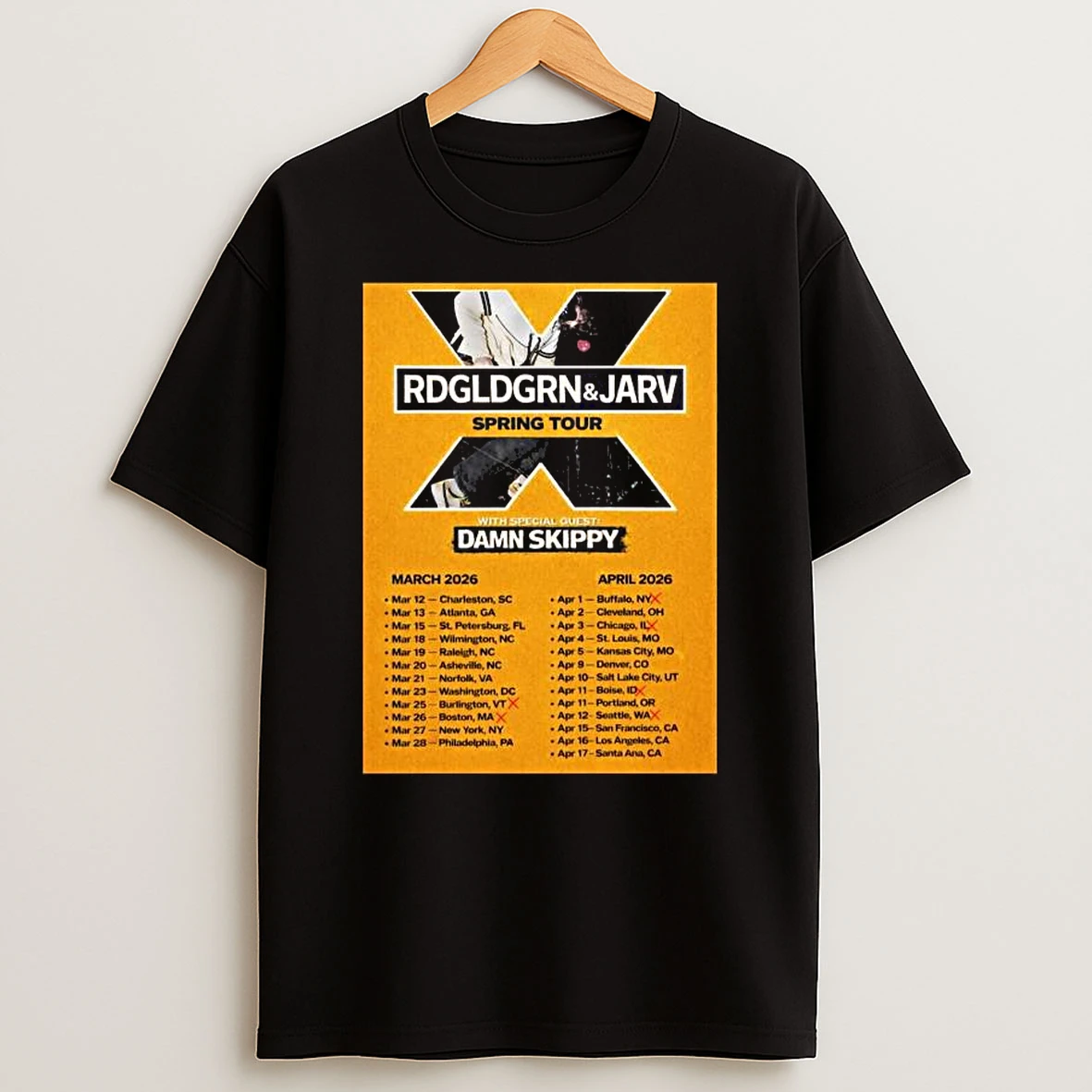 Rdgldgrn Jarv Spring Tour 2026 T Shirt