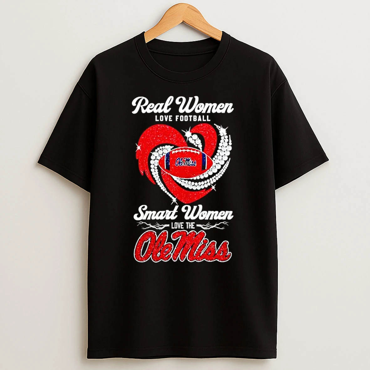 Real Women Love Football Smart Women Love The Ole Miss Graphic T Shirt