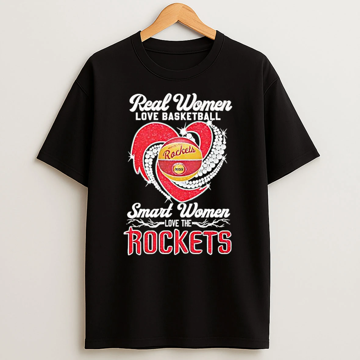 Real Women Love Basketball Smart Women Love The Houston Rockets T Shirt