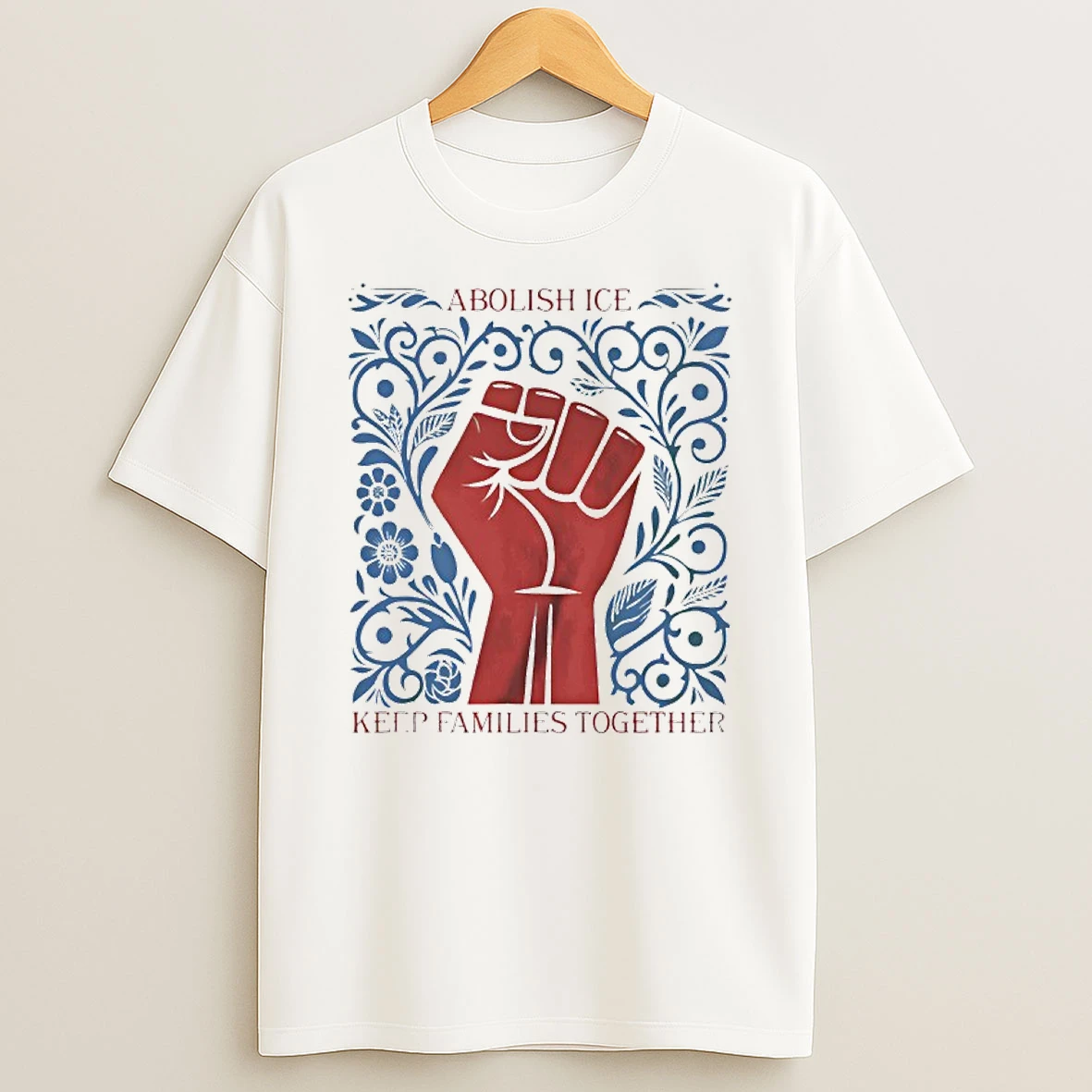 Red Fist Abolish Ice Keep Families Together T Shirt