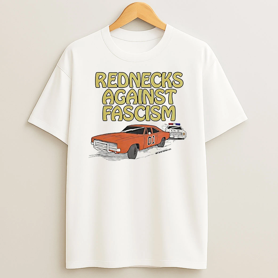 Rednecks Against Fascism The Dukes Of Hazzard Car T Shirt