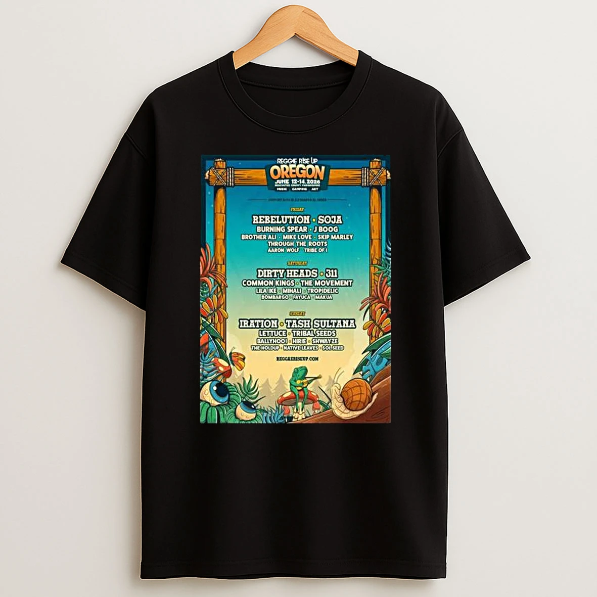 Reggae Rise Up Oregon June 12 14 2026 Concert T Shirt