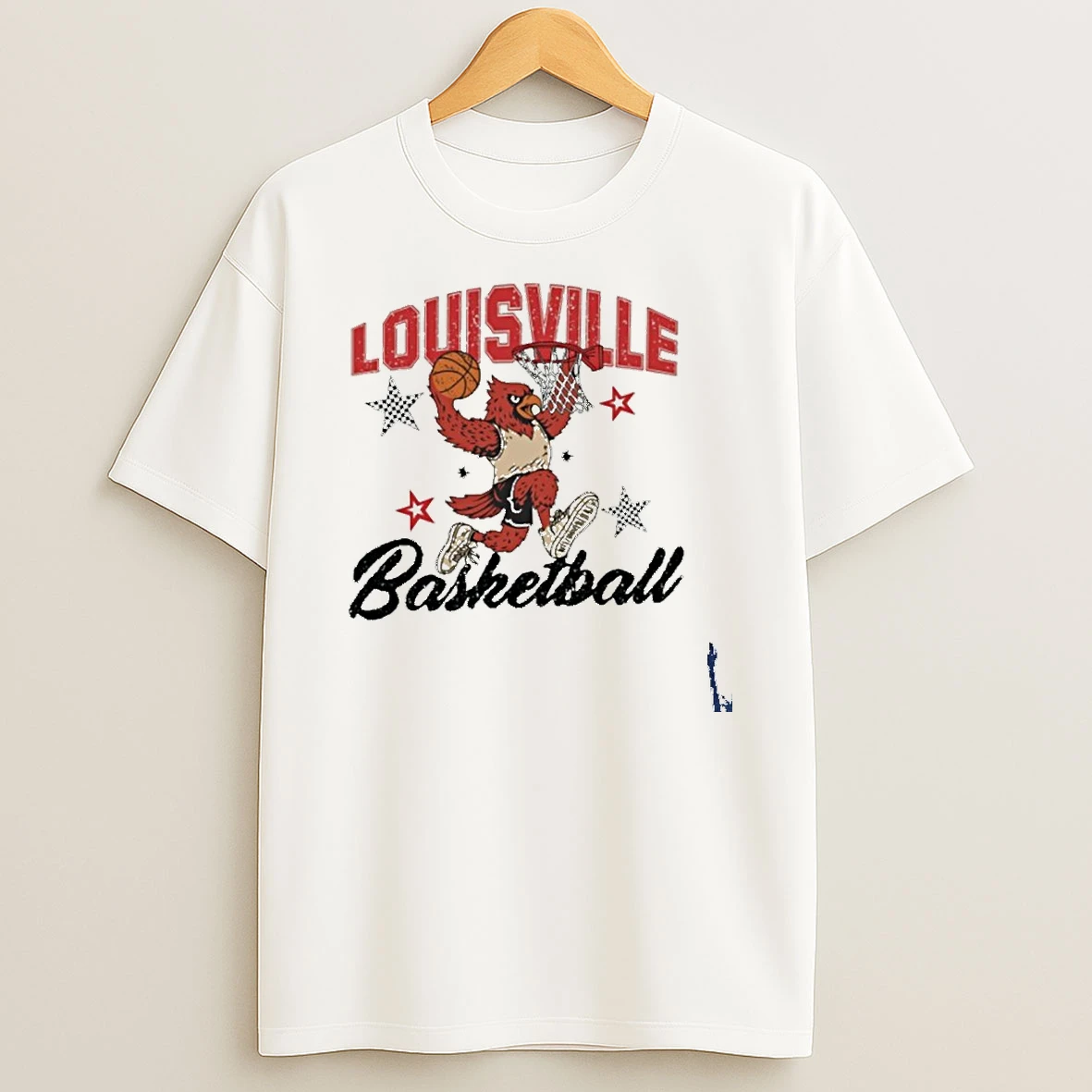 Retro Louisville Basketball Dunking Cardinal T Shirt